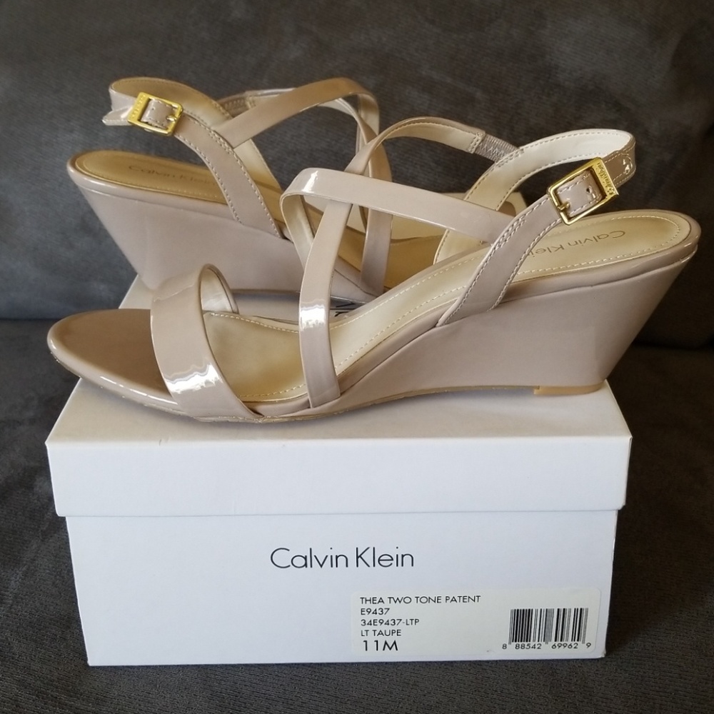 Calvin Klein women taupe sandals 11 M